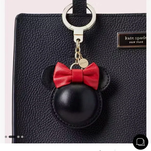 KATE SPADE NEW YORK & MINNIE MOUSE KEY CHAIN or BAG CHARM with RED BOW - Picture 2 of 3